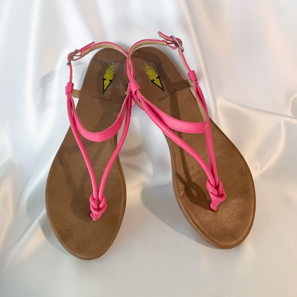 Volatile Hot Pink Strappy Sandals - Size 7